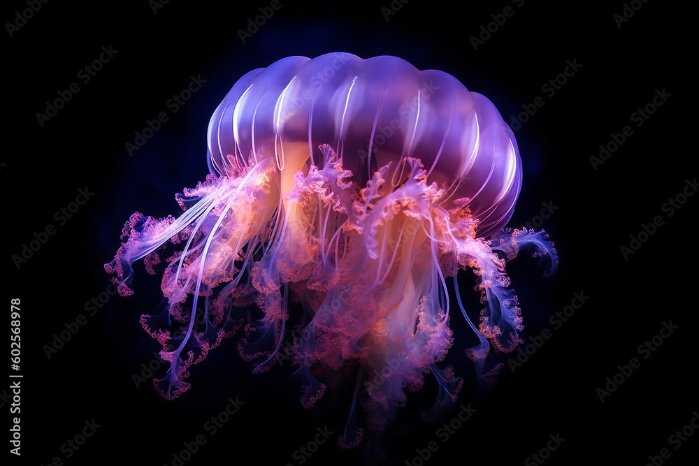 Fototapeta premium jellyfish in the dark. Generative AI