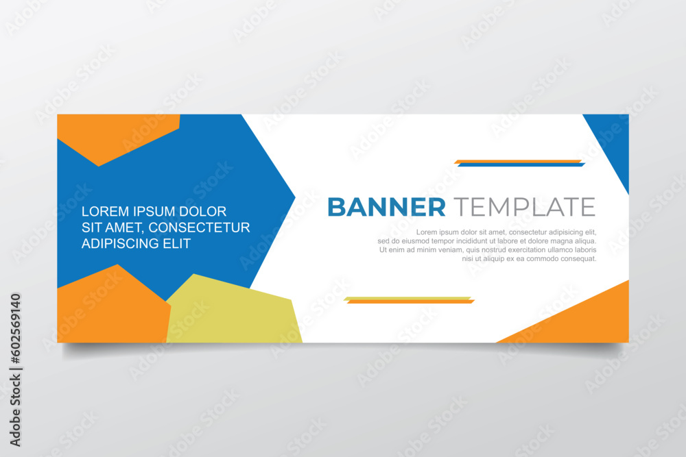 Modern web banner with text template Modern web banner with text template