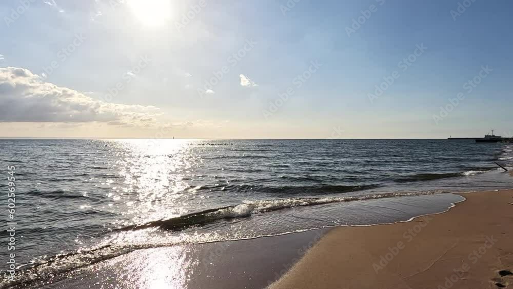 Beautiful view of the sea in the afternoon. Time to relax by the sea with the setting sun.