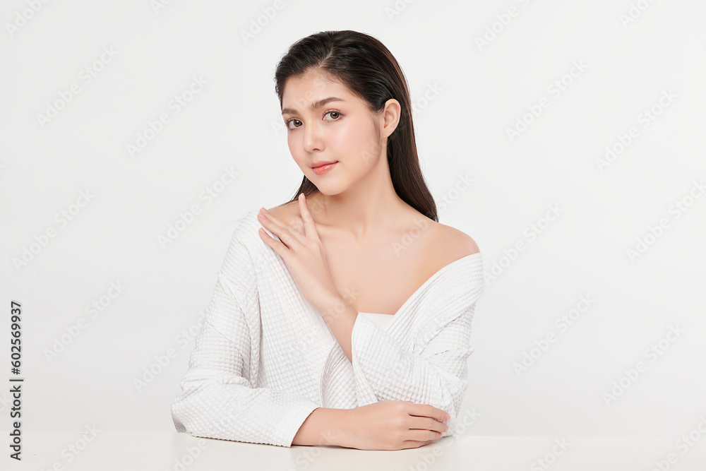 Beautiful young asian woman with clean fresh skin on white background, Face care, Facial treatment, Cosmetology, beauty and spa, Asian women portrait. Beautiful young asian woman with clean fresh skin on white background, Face care, Facial treatment, Cosmetology, beauty and spa, Asian women portrait.