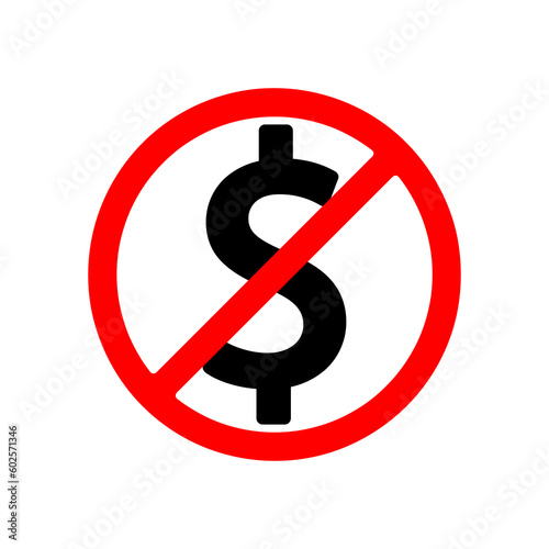 Vector No Dollar Sign illustration on white background..eps