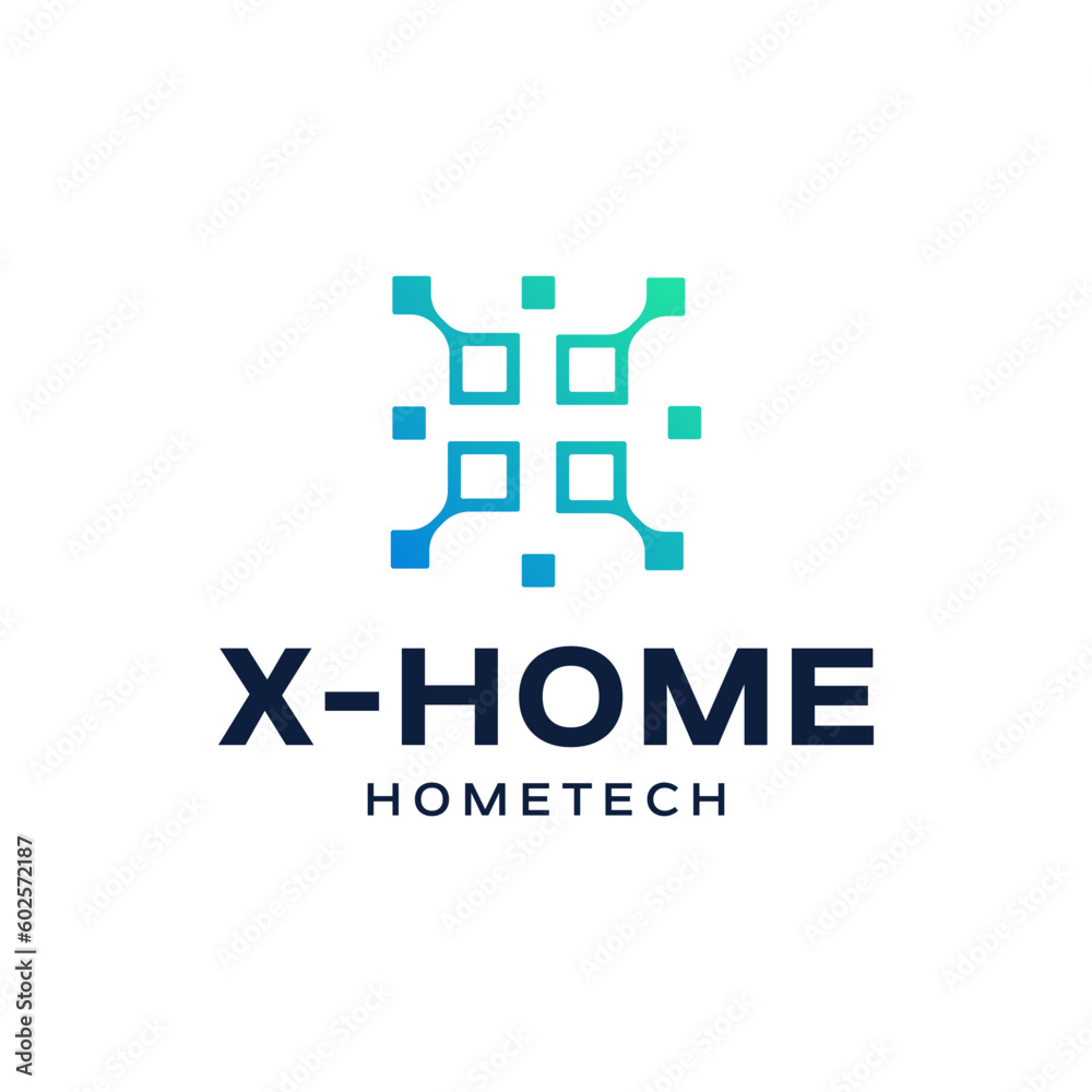 Modern logo combination of window, x and digital. It is suitable for use for technology logos.