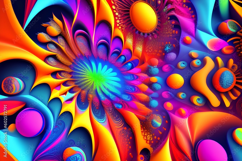 Fancy chaotic colorful fractal pattern. Abstract fractal shapes. background or wallpaper - generative ai Fancy chaotic colorful fractal pattern. Abstract fractal shapes. background or wallpaper - generative ai