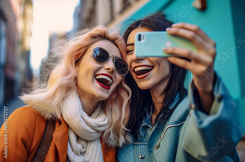 Capturing Happy Moments with Friends: A Joyful and Fun Selfie Experience, ai generative