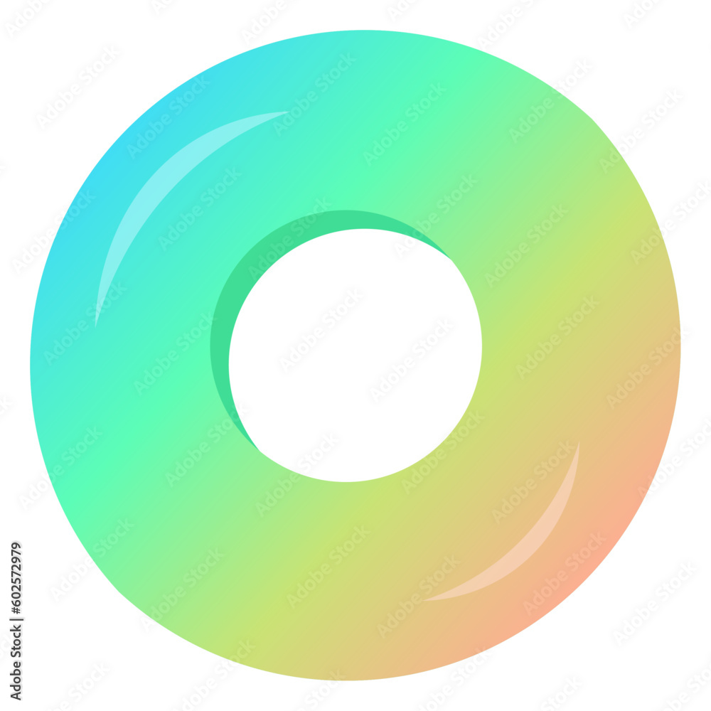 Rubber gradient swimming ring. Vector flat illustration Rubber gradient swimming ring. Vector flat illustration