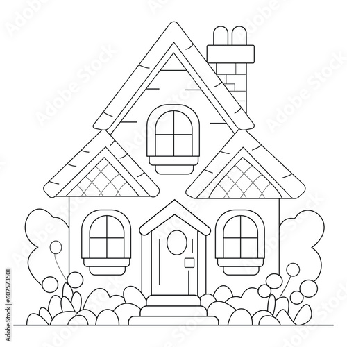 house coloring page 