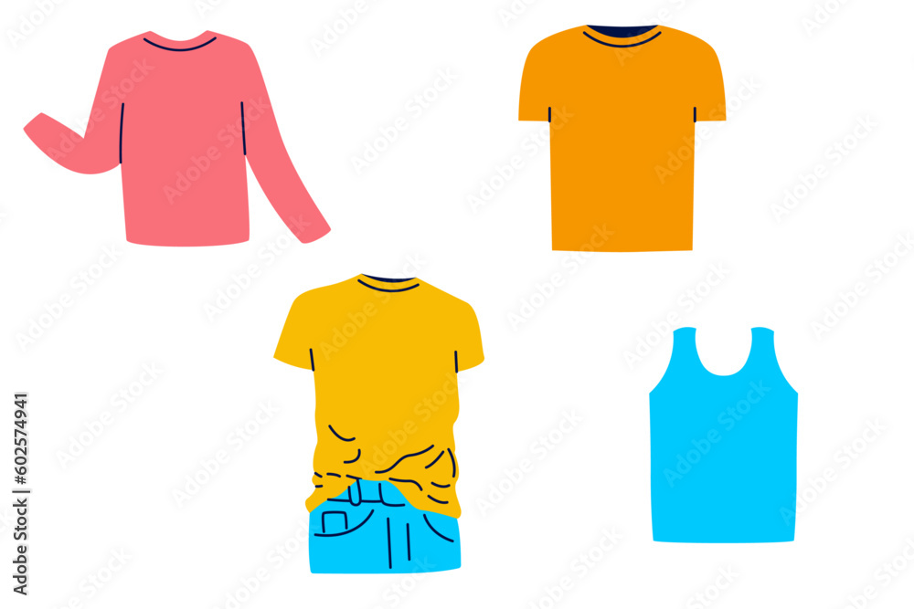 T-shirt illustration set, vector T-shirt illustration set, vector