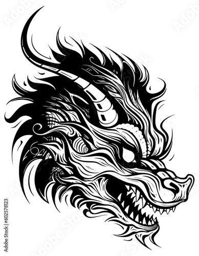 angry dragon head tattoo illustration  angry dragon head vector illustration  angry dragon head mascot logo illustration