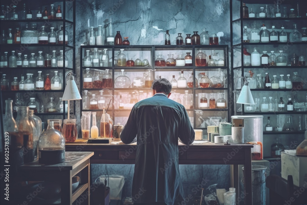 Chemist man working. Generate Ai Chemist man working. Generate Ai