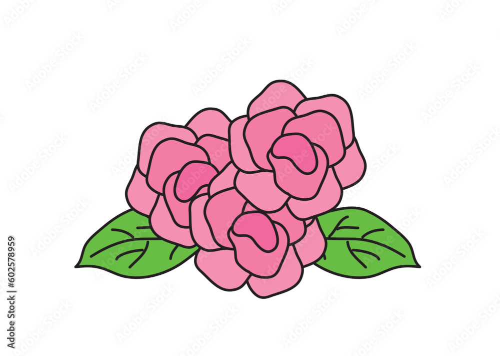 つばき風のお花のイラスト つばき風のお花のイラスト