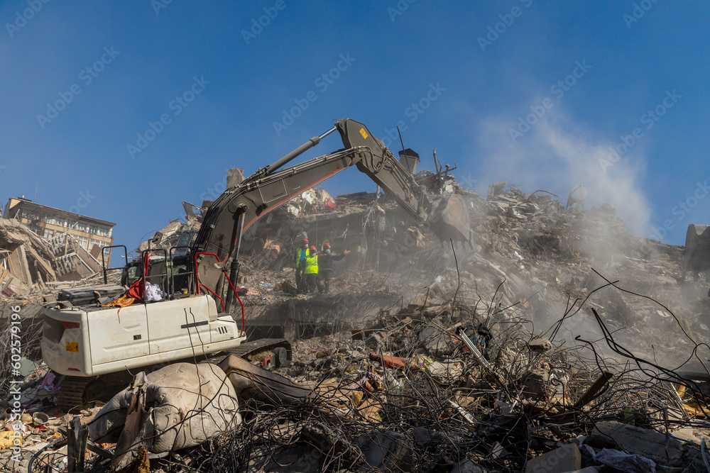 Turkey Earthquake Debris Kahramanmaras City Turkey Earthquake Debris Kahramanmaras City