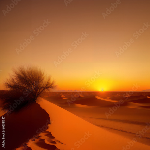 sunset in the desert