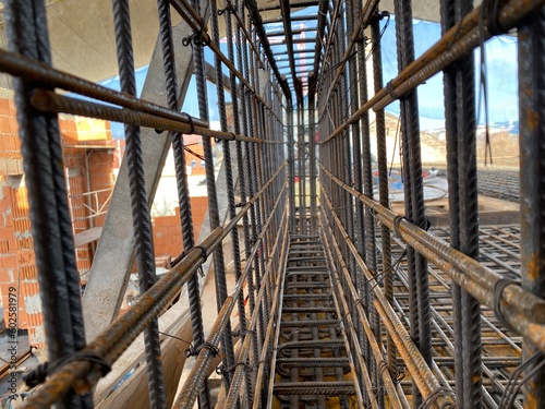 Konstfotografi binding of reinforcement of a bearing beam monolithic reinforced concrete slab o