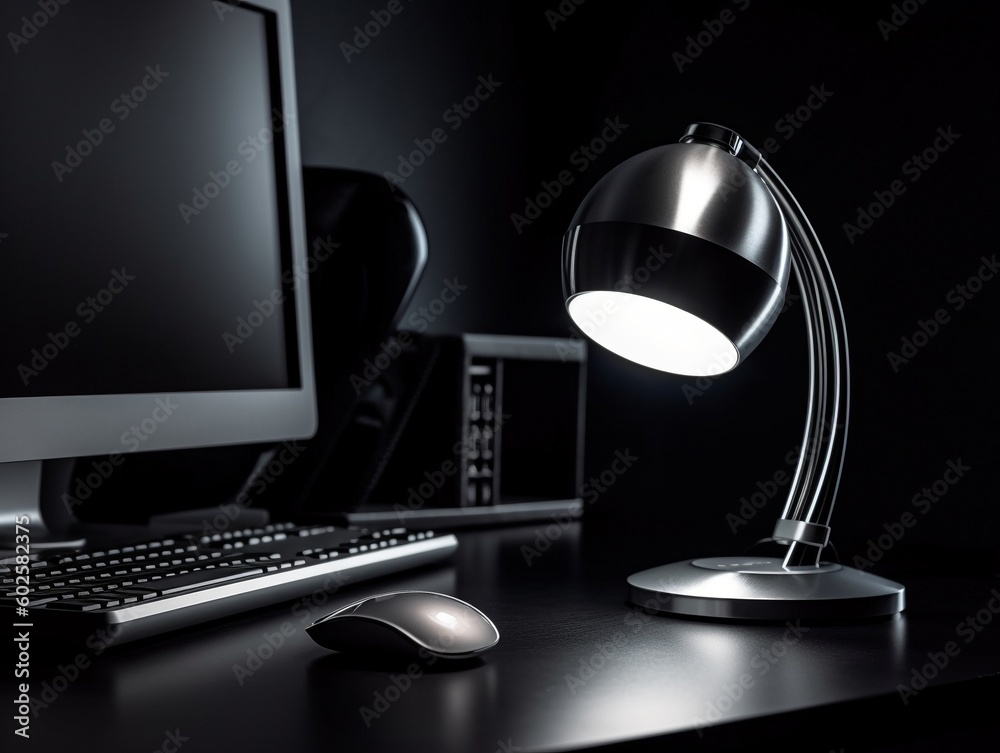 desk lamp and computer desk lamp and computer