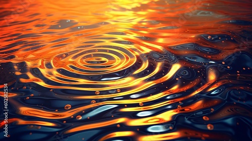 Waves on the water from a drop Generative AI