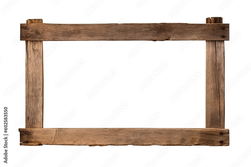 PNG high resolution Old rustic Wooden photo frame or old rustic wood frame. generative ai PNG high resolution Old rustic Wooden photo frame or old rustic wood frame. generative ai