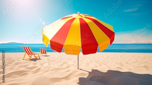 Playa, tumbona y sombrilla © Nelson