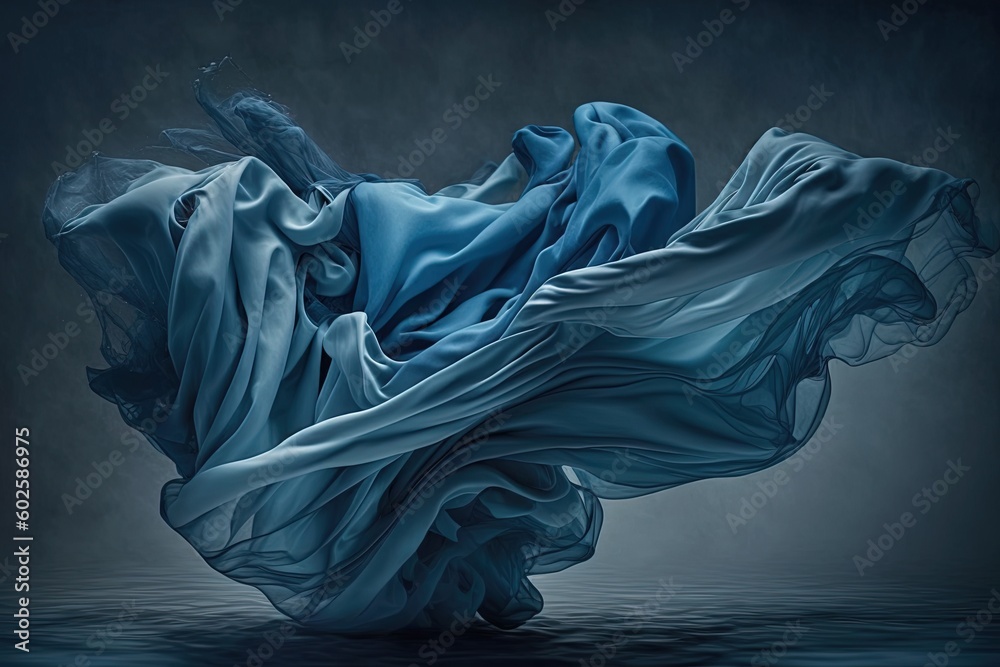 Floating blue fabric Floating blue fabric