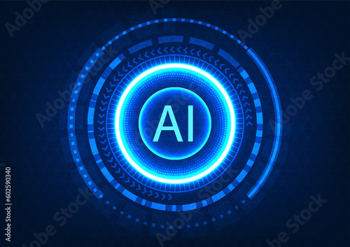 Technology background artificial intelligence in the technology circle represents an artificial intelligence technology system that helps to work quickly can work for us the technology of the future