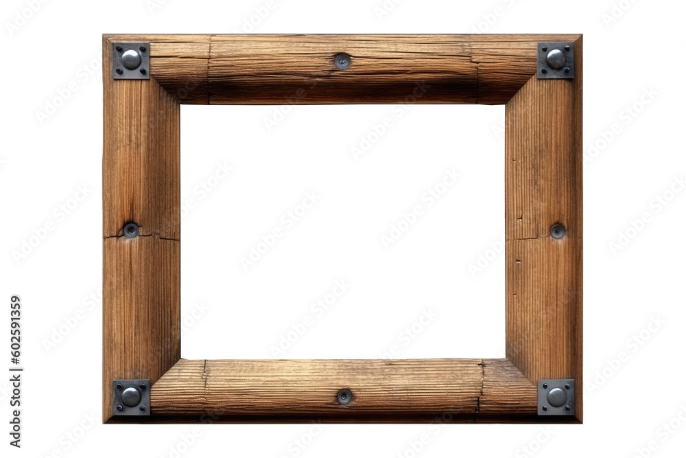 PNG high resolution Old rustic Wooden photo frame or old rustic wood frame. generative ai PNG high resolution Old rustic Wooden photo frame or old rustic wood frame. generative ai