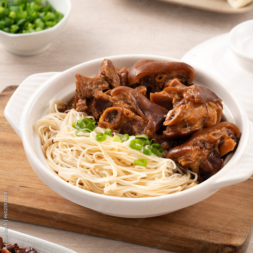 Taiwanese traditional food pork knuckle with vermicelli. Taiwanese traditional food pork knuckle with vermicelli.