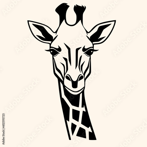 Giraffe vector for logo or icon,clip art, drawing Elegant minimalist style,abstract style Illustration photo