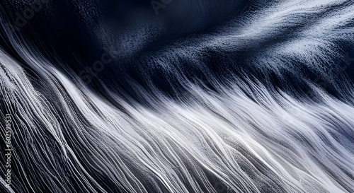 Abstract 3d rendering of wavy surface. Futuristic background design. Generative AI. © Aga Bak