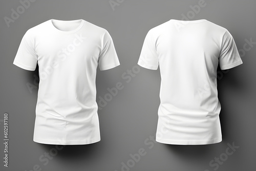 White T-shirt Mockup Isolated On Grey Background