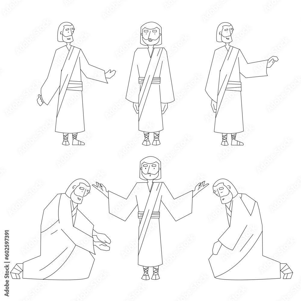 Man in different poses, Jesus in different poses Man in different poses, Jesus in different poses