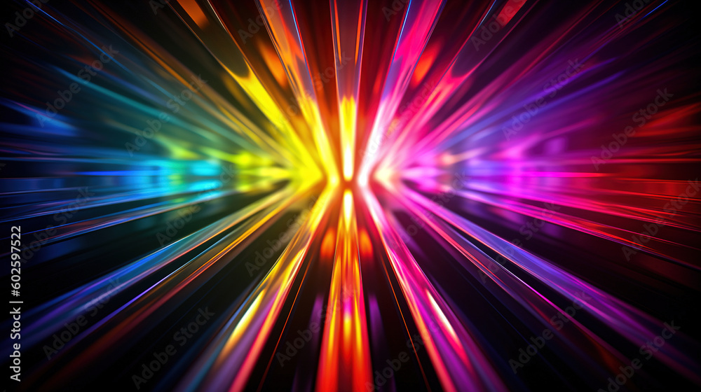 a background of colourful light refraction, generative AI