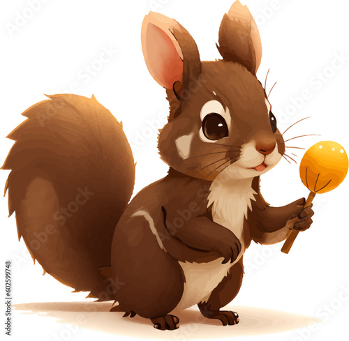 Cute squirrel vector illustration isolated white background cartoon for children