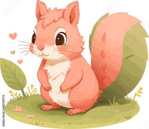 Cute squirrel vector illustration isolated white background cartoon for children