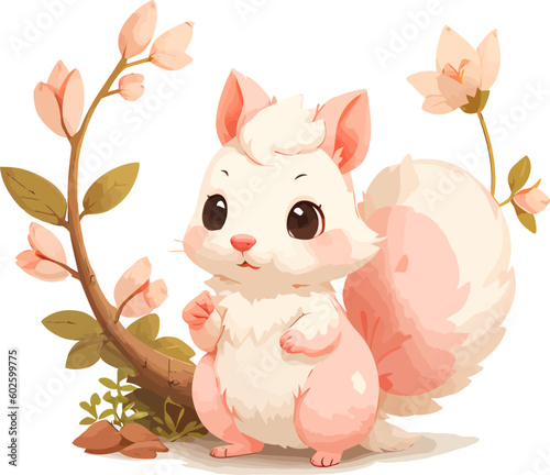 Cute squirrel vector illustration isolated white background cartoon for children