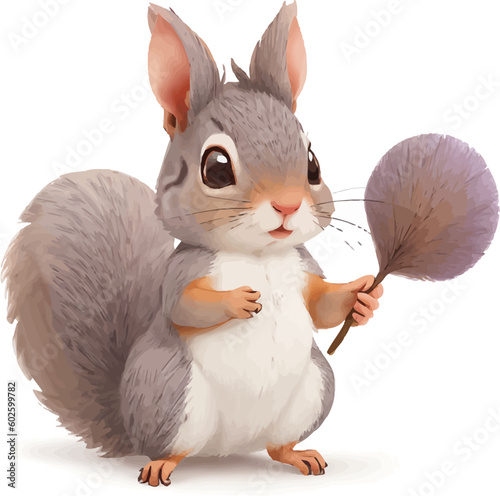 Cute squirrel vector illustration isolated white background cartoon for children