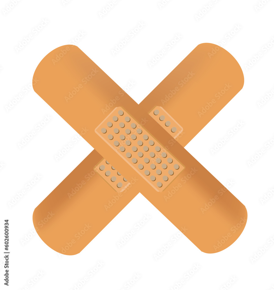 First-aid plasters.Plasters forming a cross
