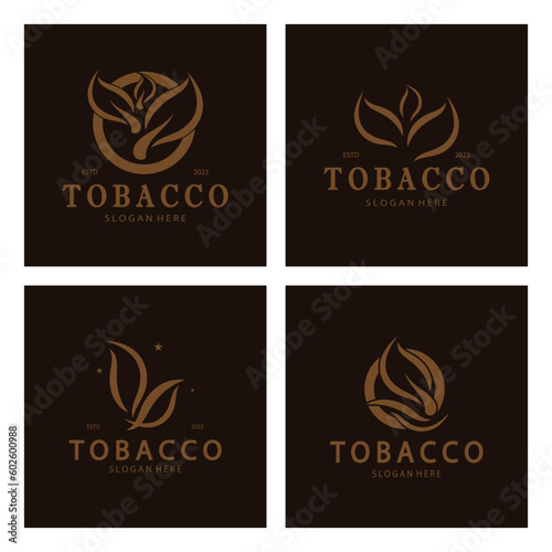 tobacco leaf logo,tobacco field and tobacco cigarette logo template design vector