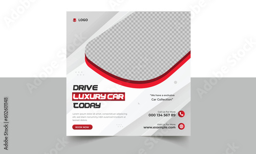 Rent luxury car social media post, hire a private car for travel, Buy your dream car social media post, Car sale and rental banner for flyer and social media post template