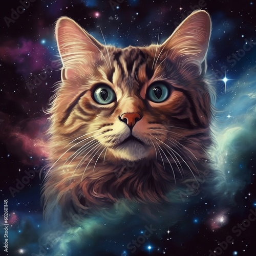 A cosmic cat in space © Jardel Bassi