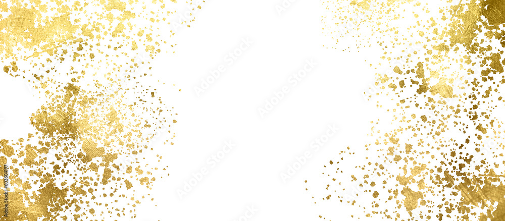 Gold Foil Flake Clipart, Gold Borders Overlays, Gold Foil Frames