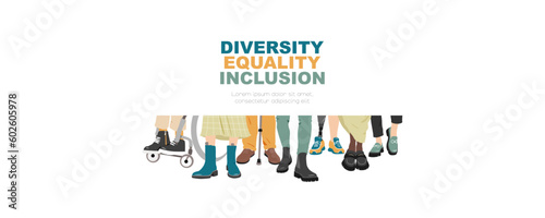 Diversity, Equality, Inclusion banner. Modern design.