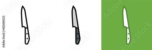 Knife Icon, The Knife icon represents an essential cutting tool used for various culinary and non-culinary applications, such as chopping, slicing, dicing, mincing, carving, peeling, and opening.