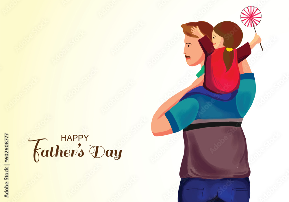 Fototapeta premium Happy father's day with a son celebration card background