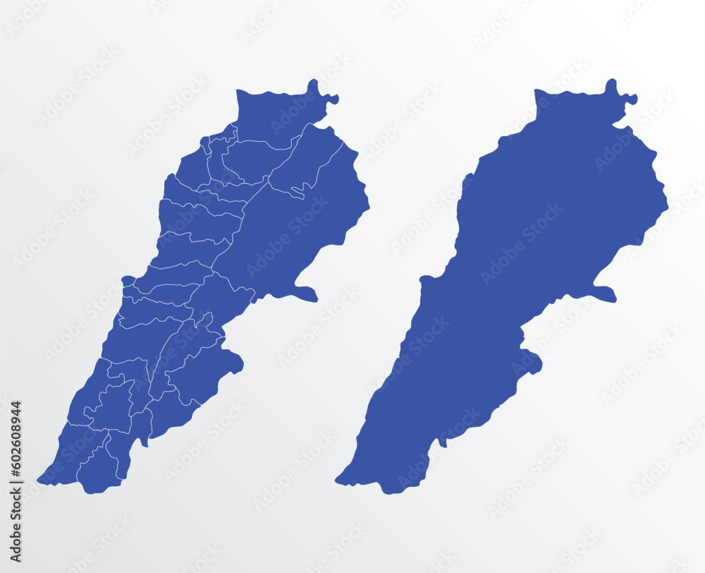 Lebanon map vector illustration. blue color on white background