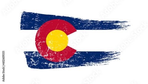 Colorado Flag Designed in Brush Strokes and Grunge Texture photo