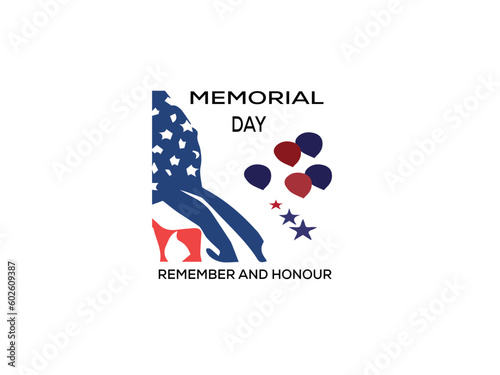 Banner set for Memorial Day 2017. 29 May. Federal holiday in the United States. Collection of decorative elements for a memorable day.