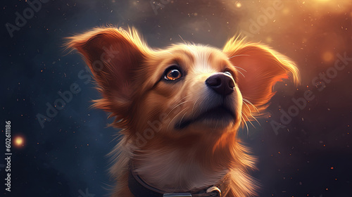 Cute dog looking at the sky © Absent Satu