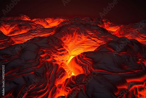 3D Render Molten Lava Texture Background. Lava was in the cracks of the earth to view the texture