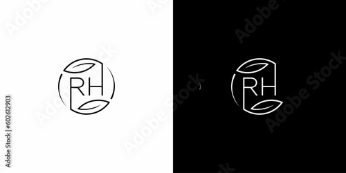 RH Leaf logo design, simple, easy to use. EPS 10