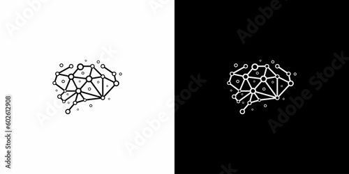 Brain Geometric Engine logo design, simpe, easy to use. vector EPS 10