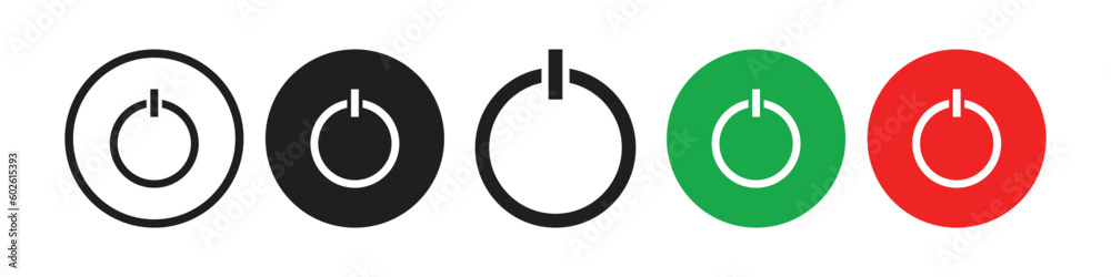 Power button icon Set, Start and stop button icon,Vector illustration Power button icon Set, Start and stop button icon,Vector illustration